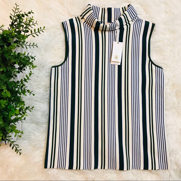 Tory Burch Tops - NWT Tory Burch Lindo Shell Turtleneck Tank Medium